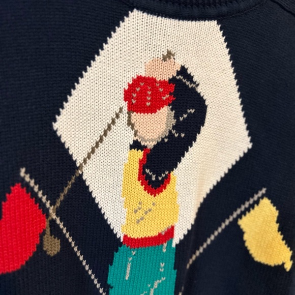 Vintage Gant Men's Sweater Golf Hand Intarsia Sweater Knit Size Large - Picture 2 of 10